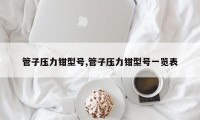 管子压力钳型号,管子压力钳型号一览表