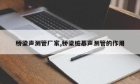桥梁声测管厂家,桥梁桩基声测管的作用